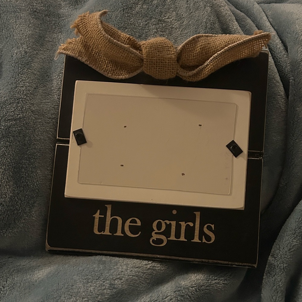 Mud Pie Cream Wooden Wall Frame with Burlap Accent